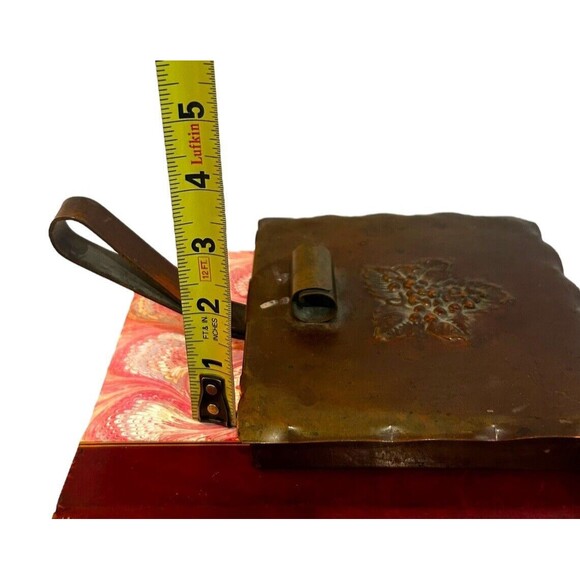 Vtg Drumgold Copper Silent Butler Storage Box Crumb Catcher GRAPE BERRIES 3D - Picture 8 of 8